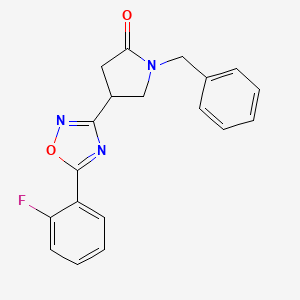 molecular formula C19H16FN3O2 B6578869 1-benzyl-4-[5-(2-fluorophenyl)-1,2,4-oxadiazol-3-yl]pyrrolidin-2-one CAS No. 1172380-80-1