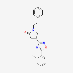 molecular formula C21H21N3O2 B6578887 4-[5-(2-methylphenyl)-1,2,4-oxadiazol-3-yl]-1-(2-phenylethyl)pyrrolidin-2-one CAS No. 1171745-75-7