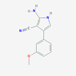 molecular formula C12H11N3O B065789 2-Amino-4-(3-methoxyphenyl)-1H-pyrrole-3-carbonitrile CAS No. 194787-90-1