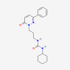 molecular formula C20H26N4O2 B6578902 1-cyclohexyl-3-[3-(6-oxo-3-phenyl-1,6-dihydropyridazin-1-yl)propyl]urea CAS No. 88421-17-4