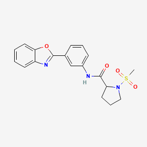 molecular formula C19H19N3O4S B6578915 N-[3-(1,3-benzoxazol-2-yl)phenyl]-1-methanesulfonylpyrrolidine-2-carboxamide CAS No. 1219158-96-9