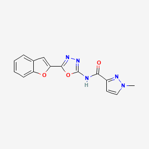 molecular formula C15H11N5O3 B6578923 N-[5-(1-benzofuran-2-yl)-1,3,4-oxadiazol-2-yl]-1-methyl-1H-pyrazole-3-carboxamide CAS No. 1172323-97-5