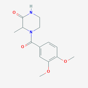 molecular formula C14H18N2O4 B6578930 4-(3,4-dimethoxybenzoyl)-3-methylpiperazin-2-one CAS No. 1101196-23-9