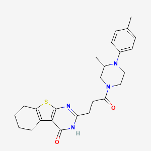5-{3-[3-methyl-4-(4-methylphenyl)piperazin-1-yl]-3-oxopropyl}-8-thia-4,6-diazatricyclo[7.4.0.0^{2,7}]trideca-1(9),2(7),5-trien-3-one