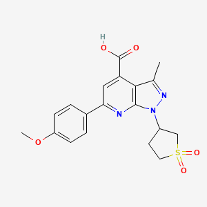 molecular formula C19H19N3O5S B6578961 1-(1,1-dioxo-1lambda6-thiolan-3-yl)-6-(4-methoxyphenyl)-3-methyl-1H-pyrazolo[3,4-b]pyridine-4-carboxylic acid CAS No. 1105193-52-9