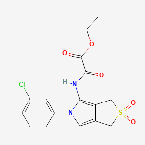 ethyl {[5-(3-chlorophenyl)-2,2-dioxo-1H,3H,5H-2lambda6-thieno[3,4-c]pyrrol-4-yl]carbamoyl}formate