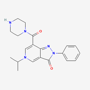 molecular formula C20H23N5O2 B6578981 2-phenyl-7-(piperazine-1-carbonyl)-5-(propan-2-yl)-2H,3H,5H-pyrazolo[4,3-c]pyridin-3-one CAS No. 1105192-14-0