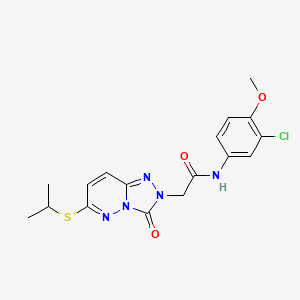 molecular formula C17H18ClN5O3S B6579017 N-(3-chloro-4-methoxyphenyl)-2-[3-oxo-6-(propan-2-ylsulfanyl)-2H,3H-[1,2,4]triazolo[4,3-b]pyridazin-2-yl]acetamide CAS No. 1040651-63-5