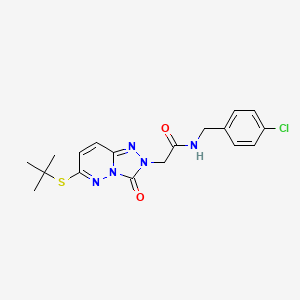 molecular formula C18H20ClN5O2S B6579039 2-[6-(tert-butylsulfanyl)-3-oxo-2H,3H-[1,2,4]triazolo[4,3-b]pyridazin-2-yl]-N-[(4-chlorophenyl)methyl]acetamide CAS No. 1040638-52-5