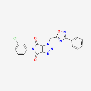 molecular formula C20H15ClN6O3 B6579069 5-(3-chloro-4-methylphenyl)-1-[(3-phenyl-1,2,4-oxadiazol-5-yl)methyl]-1H,3aH,4H,5H,6H,6aH-pyrrolo[3,4-d][1,2,3]triazole-4,6-dione CAS No. 1172767-80-4