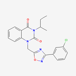 molecular formula C21H19ClN4O3 B6579094 3-(butan-2-yl)-1-{[3-(3-chlorophenyl)-1,2,4-oxadiazol-5-yl]methyl}-1,2,3,4-tetrahydroquinazoline-2,4-dione CAS No. 1105249-91-9