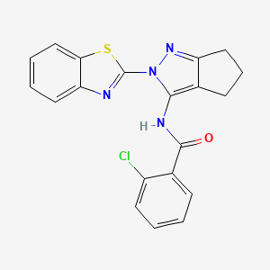 molecular formula C20H15ClN4OS B6579110 N-[2-(1,3-benzothiazol-2-yl)-2H,4H,5H,6H-cyclopenta[c]pyrazol-3-yl]-2-chlorobenzamide CAS No. 1171906-97-0