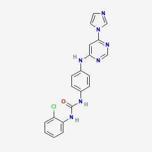 molecular formula C20H16ClN7O B6579143 3-(2-chlorophenyl)-1-(4-{[6-(1H-imidazol-1-yl)pyrimidin-4-yl]amino}phenyl)urea CAS No. 1171836-95-5