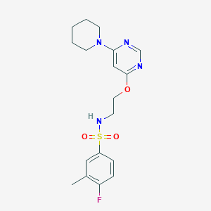 molecular formula C18H23FN4O3S B6579149 4-fluoro-3-methyl-N-(2-{[6-(piperidin-1-yl)pyrimidin-4-yl]oxy}ethyl)benzene-1-sulfonamide CAS No. 1170427-31-2