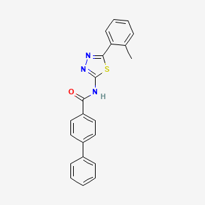 molecular formula C22H17N3OS B6579177 N-[5-(2-methylphenyl)-1,3,4-thiadiazol-2-yl]-[1,1'-biphenyl]-4-carboxamide CAS No. 391227-27-3