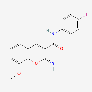 molecular formula C17H13FN2O3 B6579202 N-(4-fluorophenyl)-2-imino-8-methoxy-2H-chromene-3-carboxamide CAS No. 313669-14-6