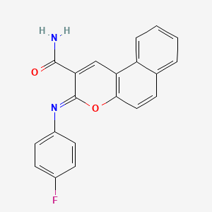 molecular formula C20H13FN2O2 B6579216 (3Z)-3-[(4-fluorophenyl)imino]-3H-benzo[f]chromene-2-carboxamide CAS No. 313985-82-9