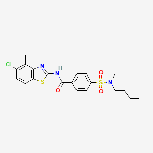 molecular formula C20H22ClN3O3S2 B6579234 4-[butyl(methyl)sulfamoyl]-N-(5-chloro-4-methyl-1,3-benzothiazol-2-yl)benzamide CAS No. 905680-11-7