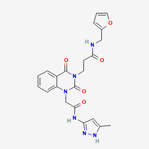 molecular formula C22H22N6O5 B6579255 N-[(furan-2-yl)methyl]-3-(1-{[(3-methyl-1H-pyrazol-5-yl)carbamoyl]methyl}-2,4-dioxo-1,2,3,4-tetrahydroquinazolin-3-yl)propanamide CAS No. 1038898-84-8
