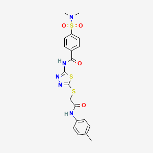 molecular formula C20H21N5O4S3 B6579258 4-(dimethylsulfamoyl)-N-[5-({[(4-methylphenyl)carbamoyl]methyl}sulfanyl)-1,3,4-thiadiazol-2-yl]benzamide CAS No. 392291-80-4