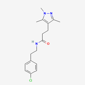 molecular formula C17H22ClN3O B6579270 N-[2-(4-chlorophenyl)ethyl]-3-(1,3,5-trimethyl-1H-pyrazol-4-yl)propanamide CAS No. 1251544-77-0