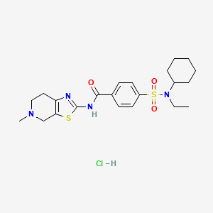 molecular formula C22H31ClN4O3S2 B6579280 4-[cyclohexyl(ethyl)sulfamoyl]-N-{5-methyl-4H,5H,6H,7H-[1,3]thiazolo[5,4-c]pyridin-2-yl}benzamide hydrochloride CAS No. 1189907-46-7