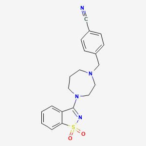 molecular formula C20H20N4O2S B6579287 4-{[4-(1,1-dioxo-1??,2-benzothiazol-3-yl)-1,4-diazepan-1-yl]methyl}benzonitrile CAS No. 2548975-13-7