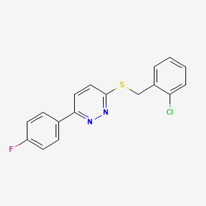 molecular formula C17H12ClFN2S B6579301 3-{[(2-chlorophenyl)methyl]sulfanyl}-6-(4-fluorophenyl)pyridazine CAS No. 922943-36-0