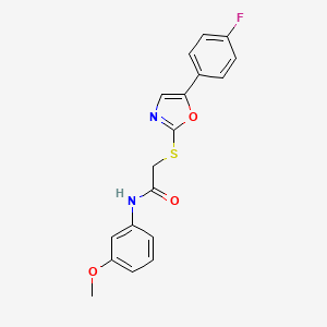 molecular formula C18H15FN2O3S B6579330 2-{[5-(4-fluorophenyl)-1,3-oxazol-2-yl]sulfanyl}-N-(3-methoxyphenyl)acetamide CAS No. 1040657-83-7