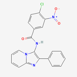 molecular formula C20H13ClN4O3 B6579336 4-chloro-3-nitro-N-{2-phenylimidazo[1,2-a]pyridin-3-yl}benzamide CAS No. 850930-93-7