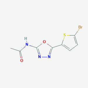 molecular formula C8H6BrN3O2S B6579338 N-[5-(5-bromothiophen-2-yl)-1,3,4-oxadiazol-2-yl]acetamide CAS No. 1021036-14-5