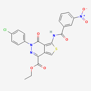 molecular formula C22H15ClN4O6S B6579355 ethyl 3-(4-chlorophenyl)-5-(3-nitrobenzamido)-4-oxo-3H,4H-thieno[3,4-d]pyridazine-1-carboxylate CAS No. 851950-54-4
