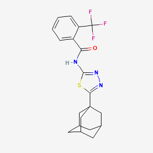 molecular formula C20H20F3N3OS B6579374 N-[5-(adamantan-1-yl)-1,3,4-thiadiazol-2-yl]-2-(trifluoromethyl)benzamide CAS No. 391865-97-7