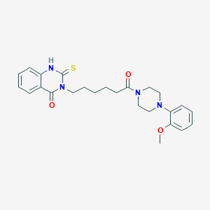 molecular formula C25H30N4O3S B6579378 3-{6-[4-(2-methoxyphenyl)piperazin-1-yl]-6-oxohexyl}-2-sulfanylidene-1,2,3,4-tetrahydroquinazolin-4-one CAS No. 443348-23-0