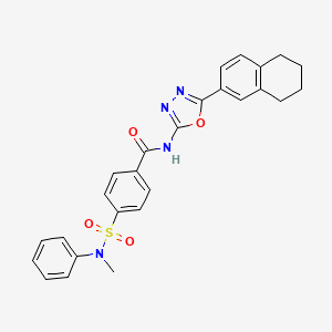 4-[methyl(phenyl)sulfamoyl]-N-[5-(5,6,7,8-tetrahydronaphthalen-2-yl)-1,3,4-oxadiazol-2-yl]benzamide