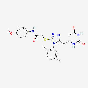 molecular formula C24H24N6O4S B6579403 2-{[4-(2,5-dimethylphenyl)-5-[(2,6-dioxo-1,2,3,6-tetrahydropyrimidin-4-yl)methyl]-4H-1,2,4-triazol-3-yl]sulfanyl}-N-(4-methoxyphenyl)acetamide CAS No. 852048-35-2