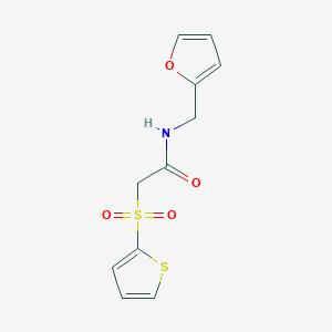 molecular formula C11H11NO4S2 B6579417 N-[(furan-2-yl)methyl]-2-(thiophene-2-sulfonyl)acetamide CAS No. 1021079-28-6
