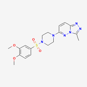 molecular formula C18H22N6O4S B6579443 1-(3,4-dimethoxybenzenesulfonyl)-4-{3-methyl-[1,2,4]triazolo[4,3-b]pyridazin-6-yl}piperazine CAS No. 1021119-75-4