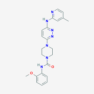 molecular formula C22H25N7O2 B6579463 N-(2-methoxyphenyl)-4-{6-[(4-methylpyridin-2-yl)amino]pyridazin-3-yl}piperazine-1-carboxamide CAS No. 1021221-63-5