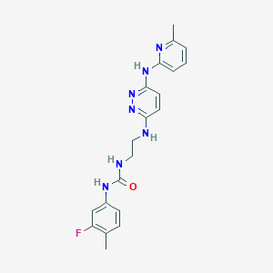 molecular formula C20H22FN7O B6579484 1-(3-fluoro-4-methylphenyl)-3-[2-({6-[(6-methylpyridin-2-yl)amino]pyridazin-3-yl}amino)ethyl]urea CAS No. 1021259-70-0