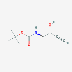 molecular formula C10H17NO3 B065795 Tert-butyl N-[(2S,3R)-3-hydroxypent-4-yn-2-yl]carbamate CAS No. 178894-50-3