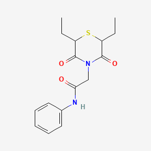 molecular formula C16H20N2O3S B6579524 2-(2,6-diethyl-3,5-dioxothiomorpholin-4-yl)-N-phenylacetamide CAS No. 868215-61-6
