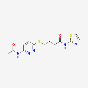 molecular formula C13H15N5O2S2 B6579531 4-[(6-acetamidopyridazin-3-yl)sulfanyl]-N-(1,3-thiazol-2-yl)butanamide CAS No. 1105247-92-4