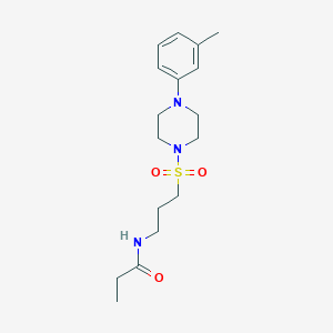 molecular formula C17H27N3O3S B6579541 N-(3-{[4-(3-methylphenyl)piperazin-1-yl]sulfonyl}propyl)propanamide CAS No. 1021117-49-6