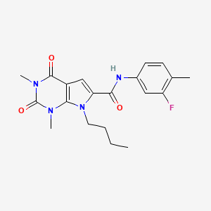 molecular formula C20H23FN4O3 B6579547 7-butyl-N-(3-fluoro-4-methylphenyl)-1,3-dimethyl-2,4-dioxo-1H,2H,3H,4H,7H-pyrrolo[2,3-d]pyrimidine-6-carboxamide CAS No. 1040656-41-4