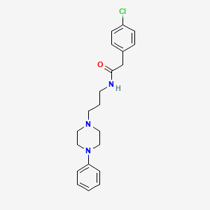 molecular formula C21H26ClN3O B6579555 2-(4-chlorophenyl)-N-[3-(4-phenylpiperazin-1-yl)propyl]acetamide CAS No. 1049473-53-1