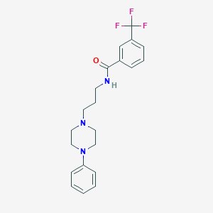 molecular formula C21H24F3N3O B6579563 N-[3-(4-phenylpiperazin-1-yl)propyl]-3-(trifluoromethyl)benzamide CAS No. 1049473-69-9