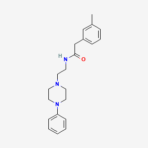molecular formula C21H27N3O B6579581 2-(3-methylphenyl)-N-[2-(4-phenylpiperazin-1-yl)ethyl]acetamide CAS No. 1049444-38-3