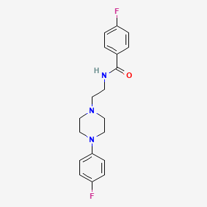molecular formula C19H21F2N3O B6579597 4-fluoro-N-{2-[4-(4-fluorophenyl)piperazin-1-yl]ethyl}benzamide CAS No. 27226-92-2