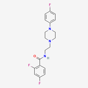 molecular formula C19H20F3N3O B6579603 2,4-difluoro-N-{2-[4-(4-fluorophenyl)piperazin-1-yl]ethyl}benzamide CAS No. 1049411-66-6